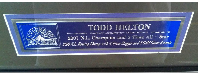 Todd Helton Custom Engraved Name Plate