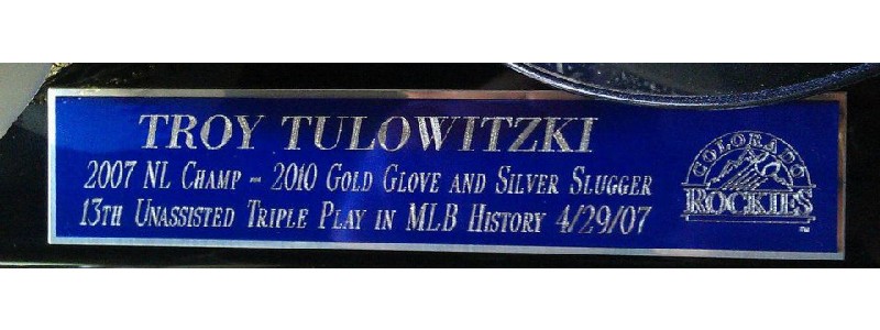 Troy Tulowitzki Custom Engraved Name Plate