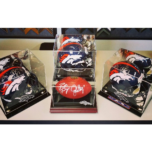 Denver Broncos Autographed Helmets and Football