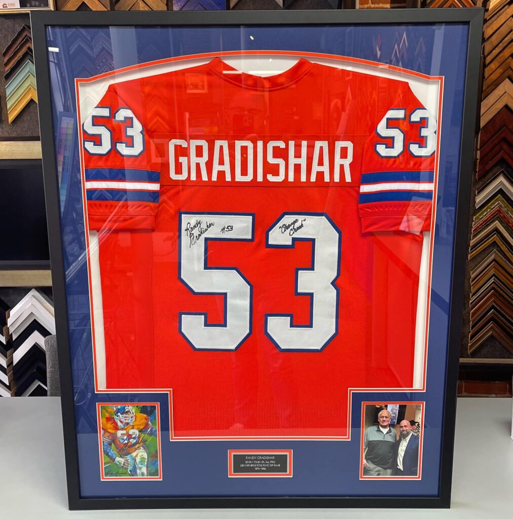 Randy Gradishar Custom Framed Broncos Jersey 