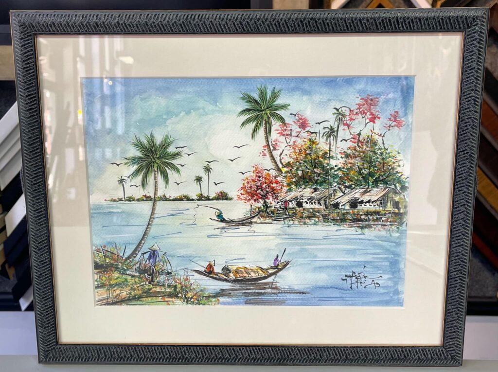 Custom Framed Vietnamese Painting 