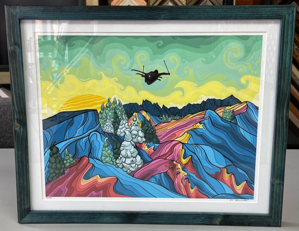 Custom Framed Ski Print Denver 