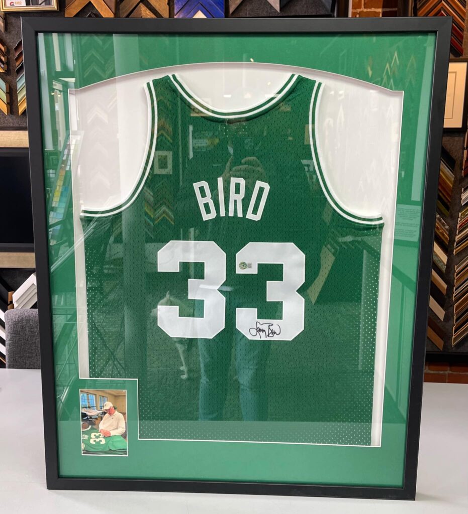Custom Framed Larry Bird Celtics Jersey 