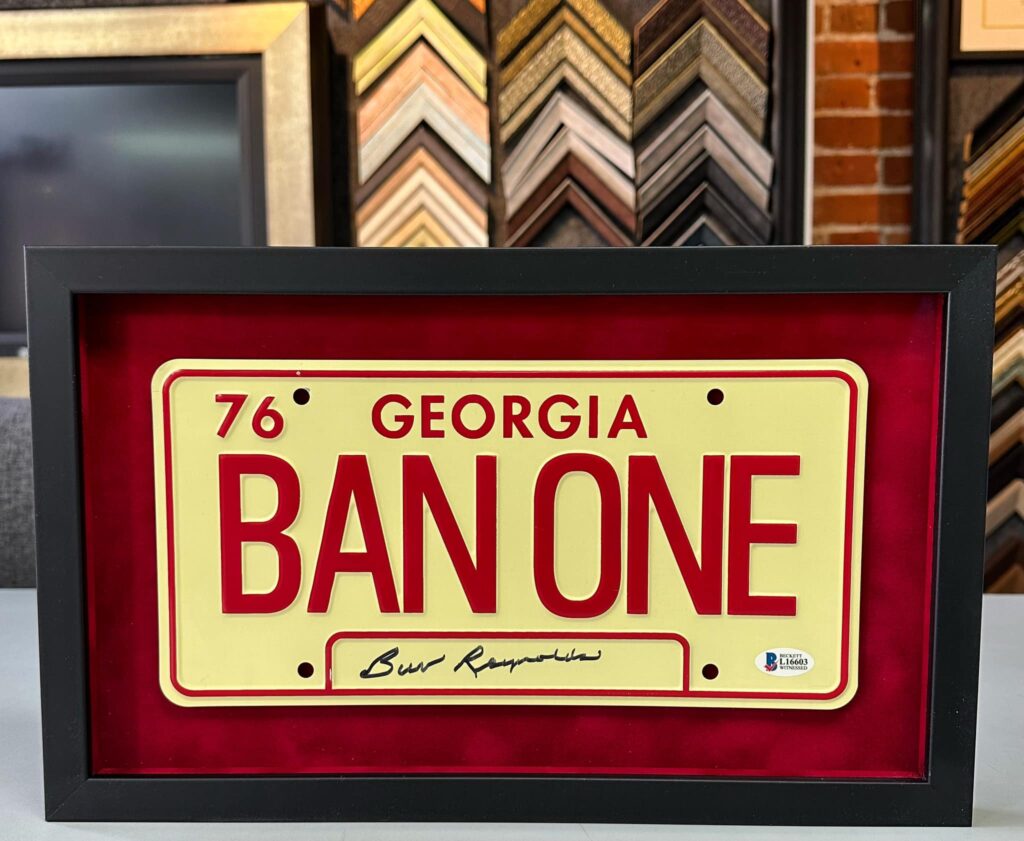 'Ban One' License Plate Signed by Burt Reynolds