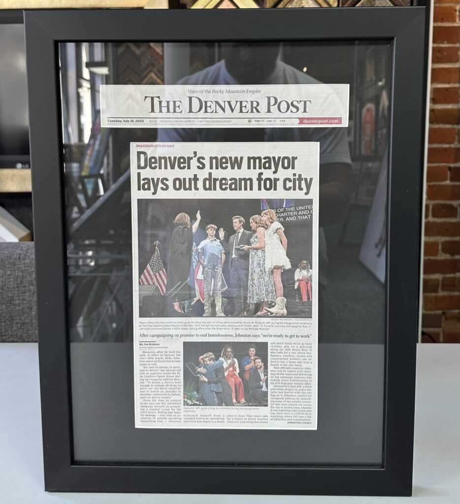 Framer of Denver Mayor Michael Johnston 