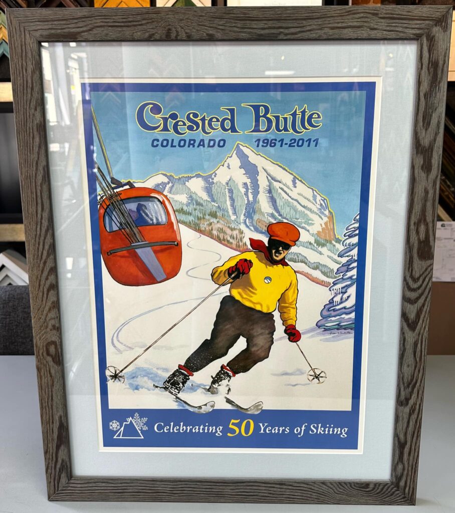 Custom Framed Crested Butte Ski Poster 