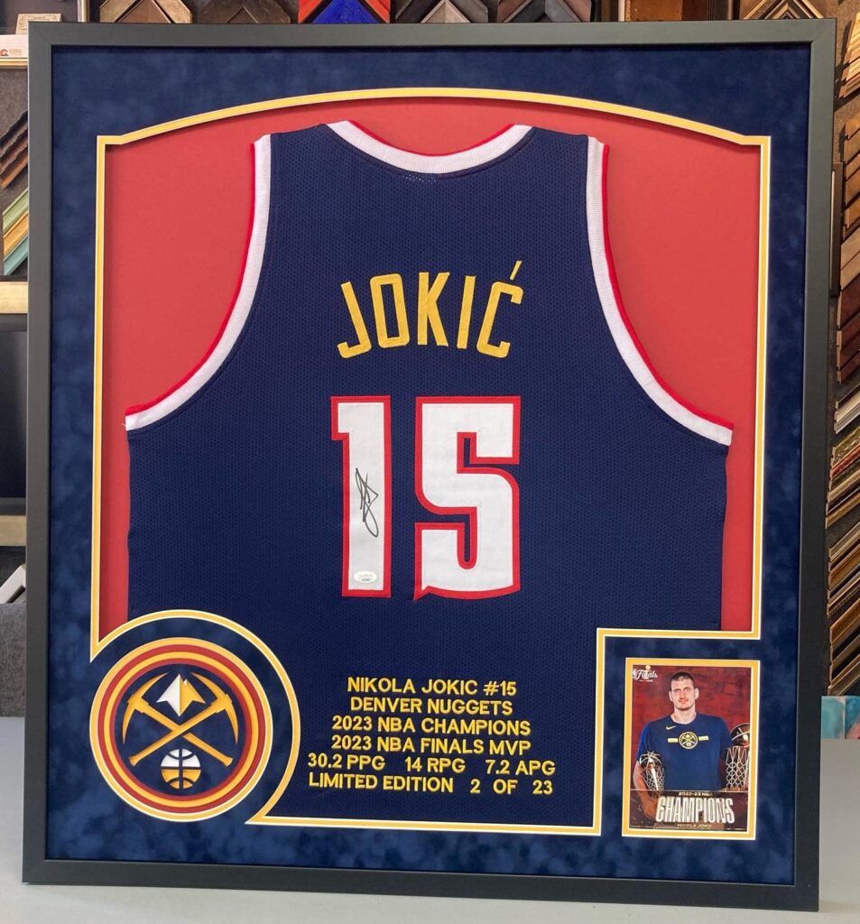 Custom Framed Nikola Jokić Nuggets Jersey