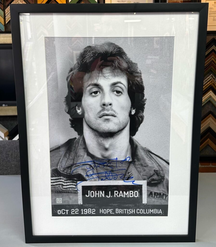 Custom Framed Rambo Mugshot Sylvester Stallone