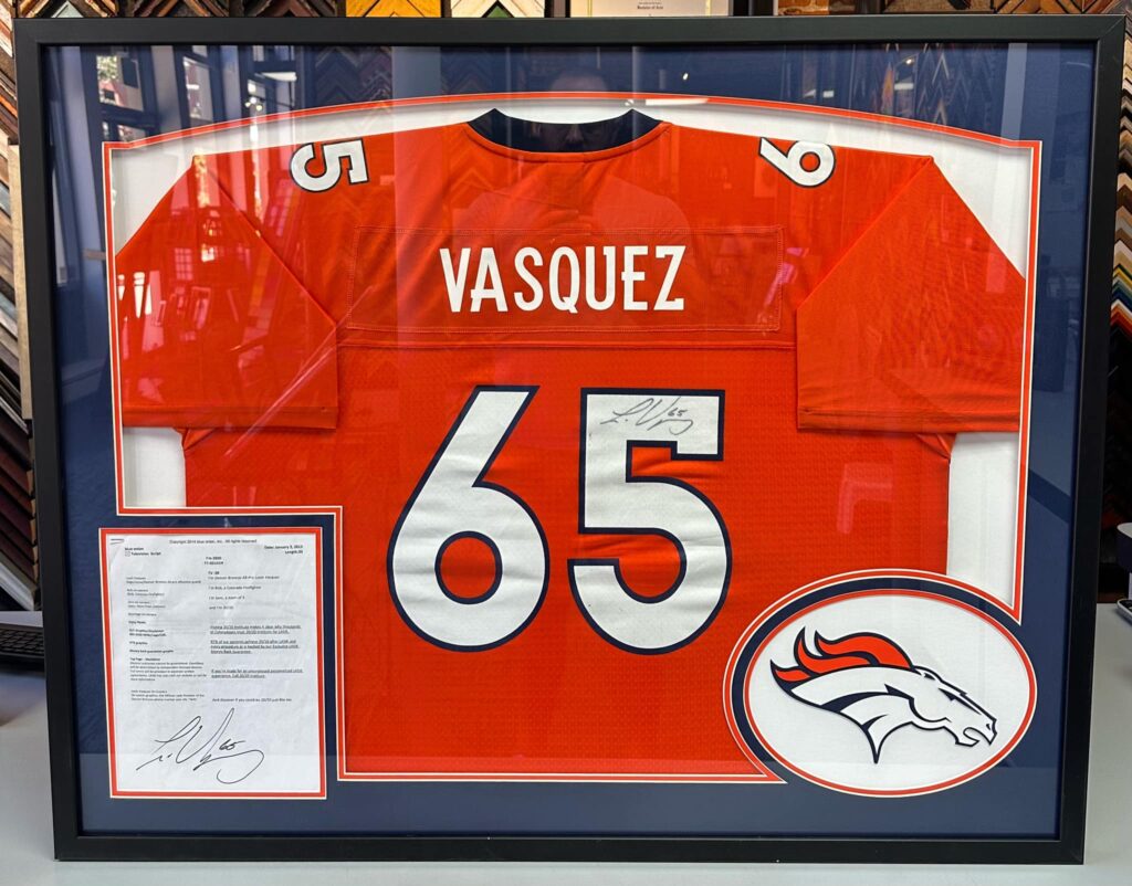 Framed Louis Vasquez Denver Broncos Jersey 