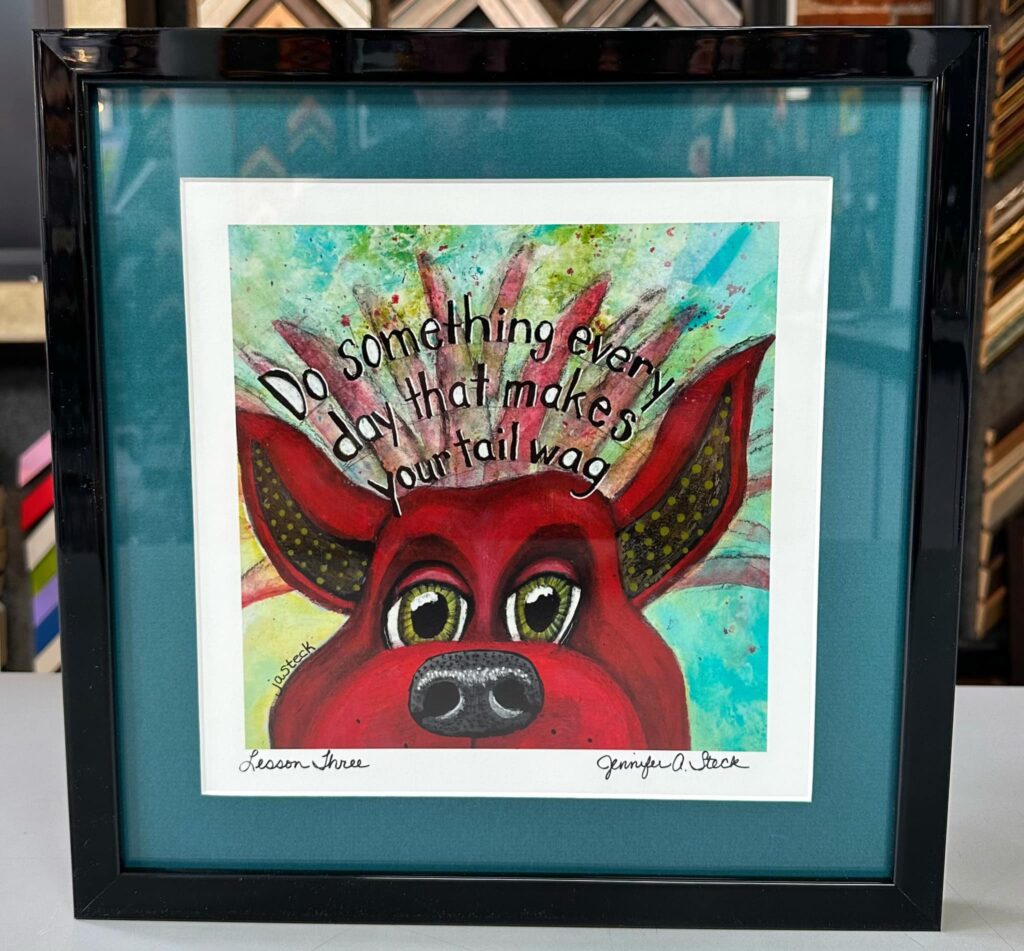 Custom Framed "Lesson 3" by Jennifer Steck