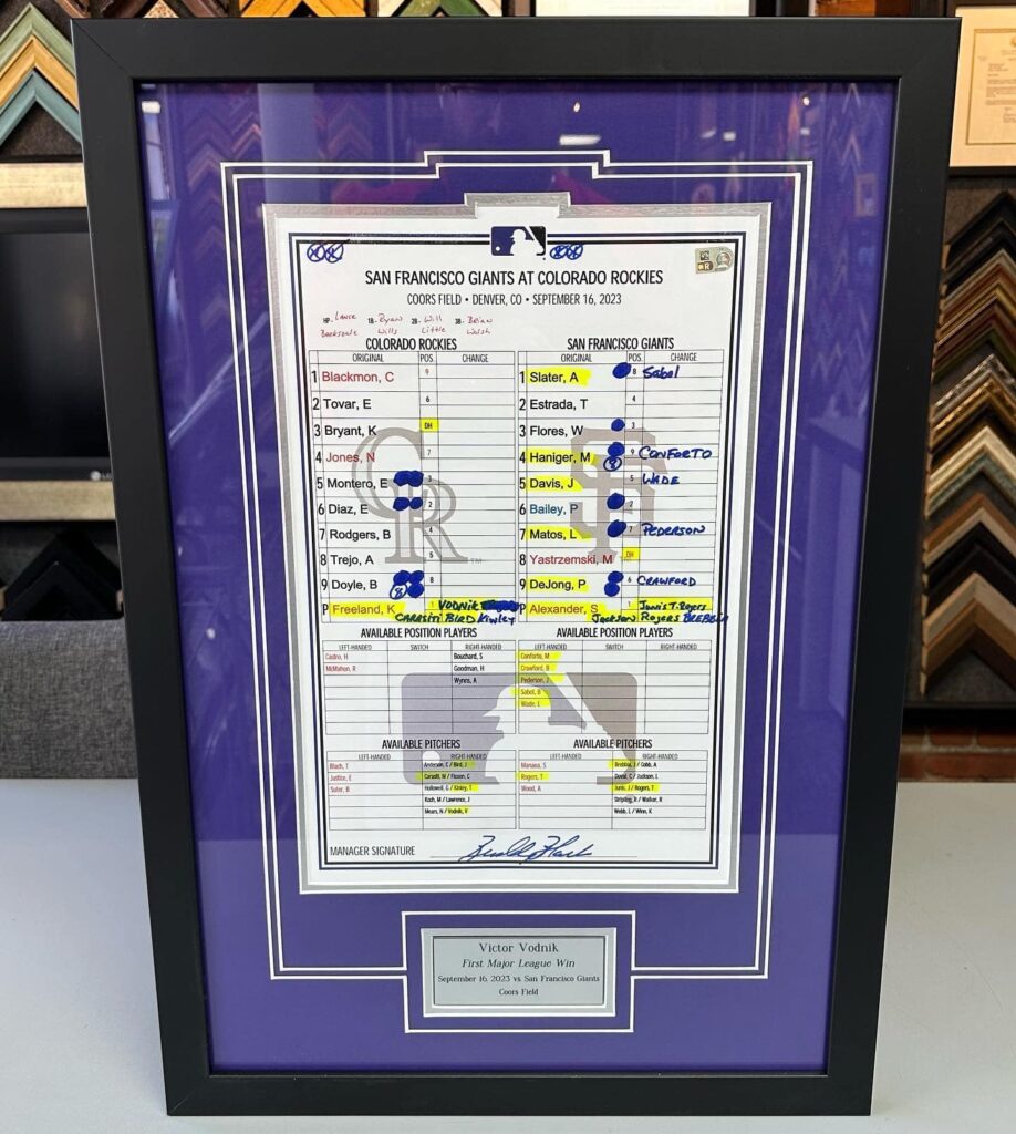 Colorado Rockies Sports Picture Framing | Victor Vodnik