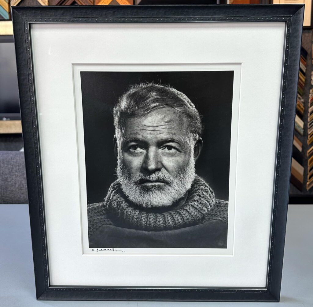 Ernest Hemingway Custom Framed Portrait