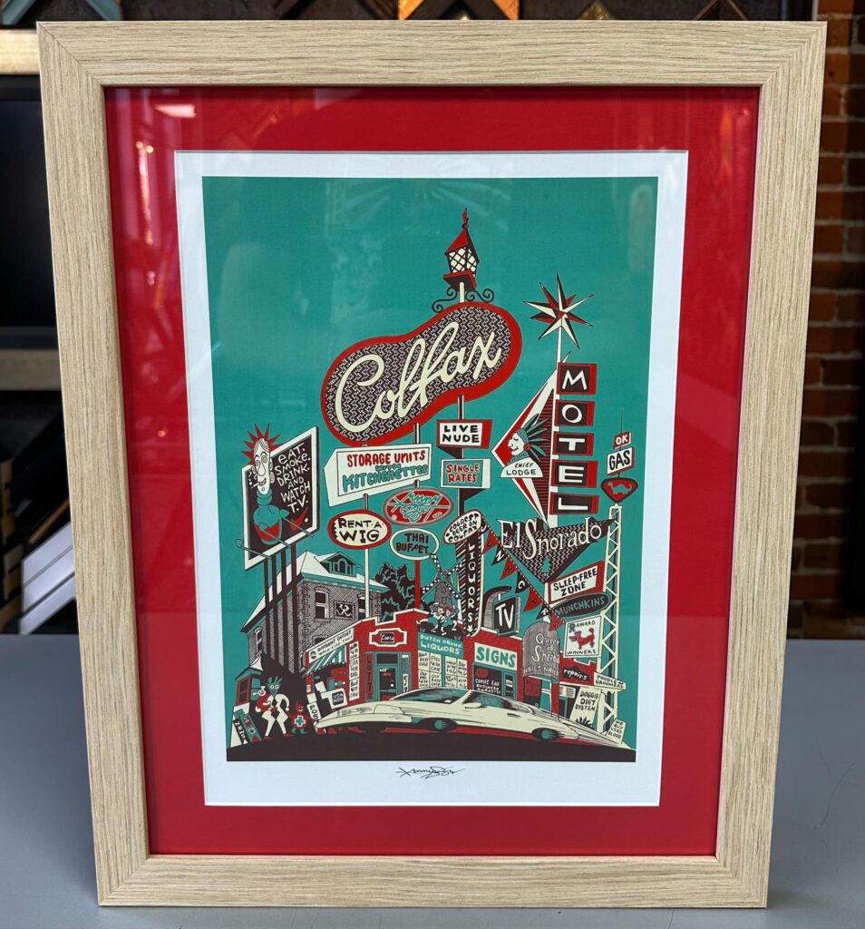 Custom Framed Colfax Avenue by Kenny Be 