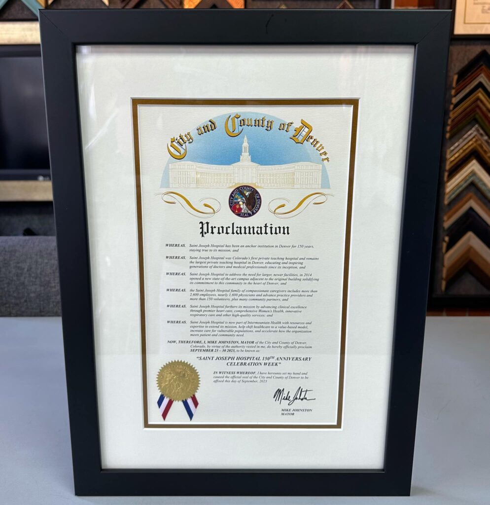 Custom Picture Framing Denver | Proclamations