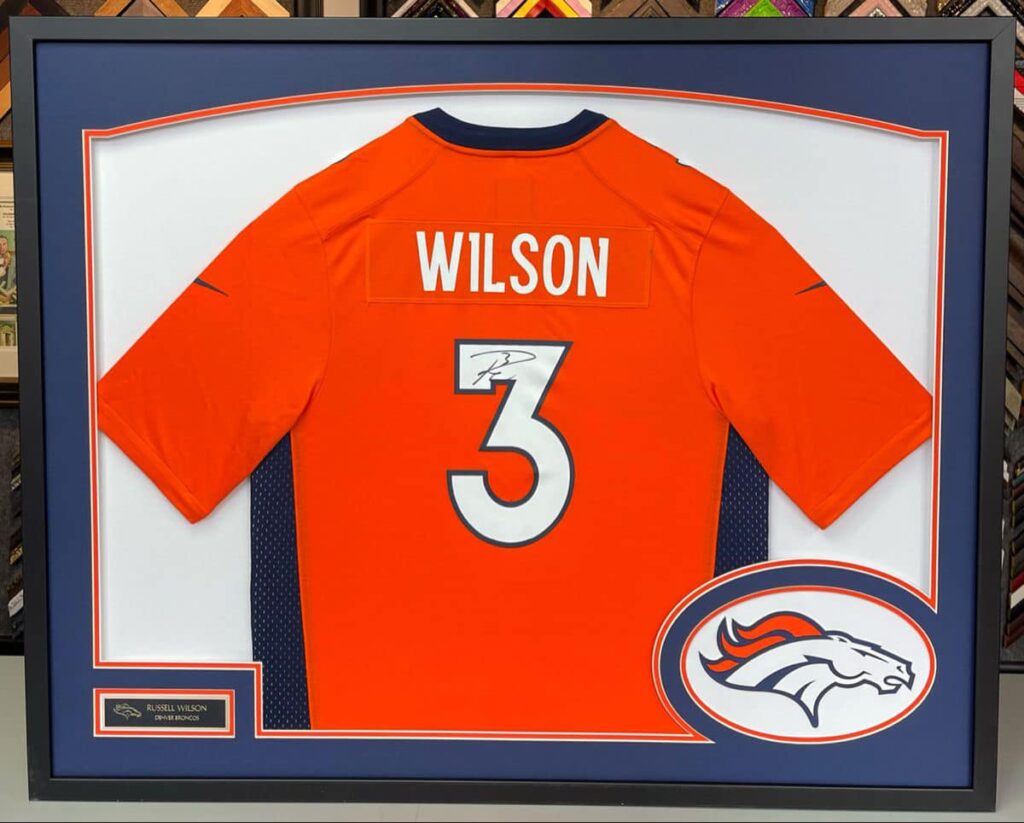 Russell Wilson Denver Broncos Jersey Framing 