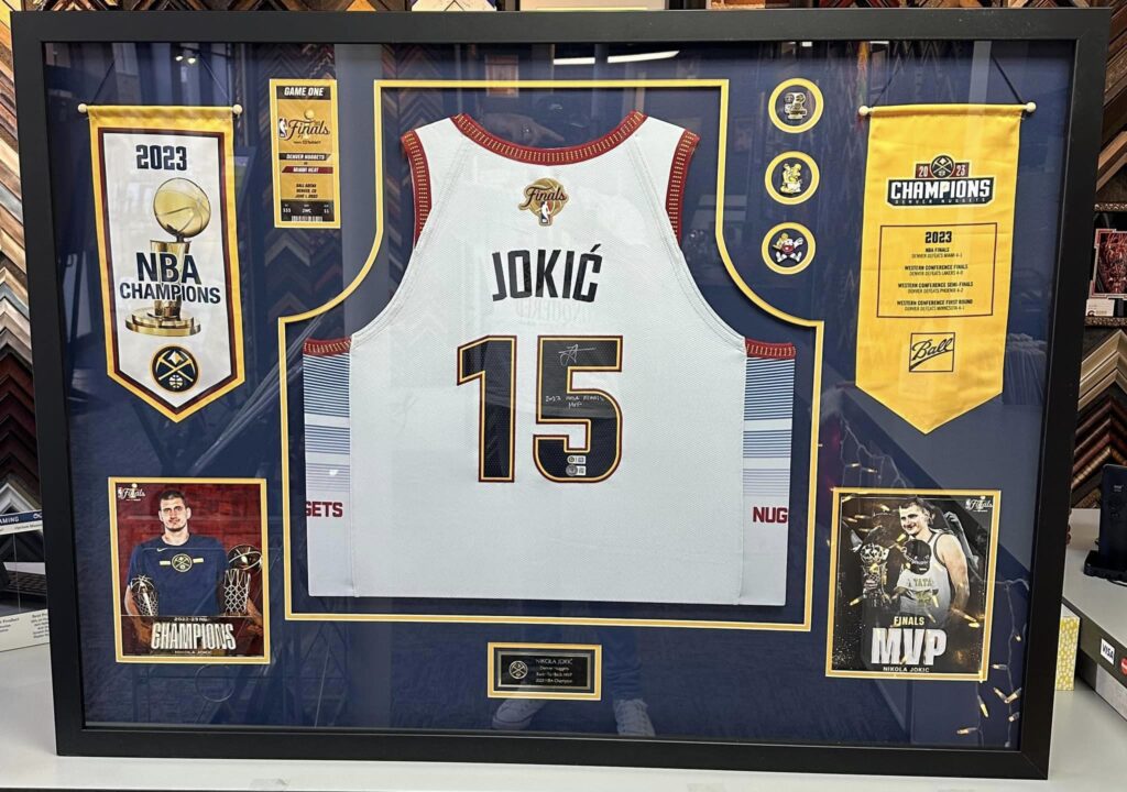 Custom Framed Nikola Jokic Nuggets Shadowbox | 5280 Custom Framing