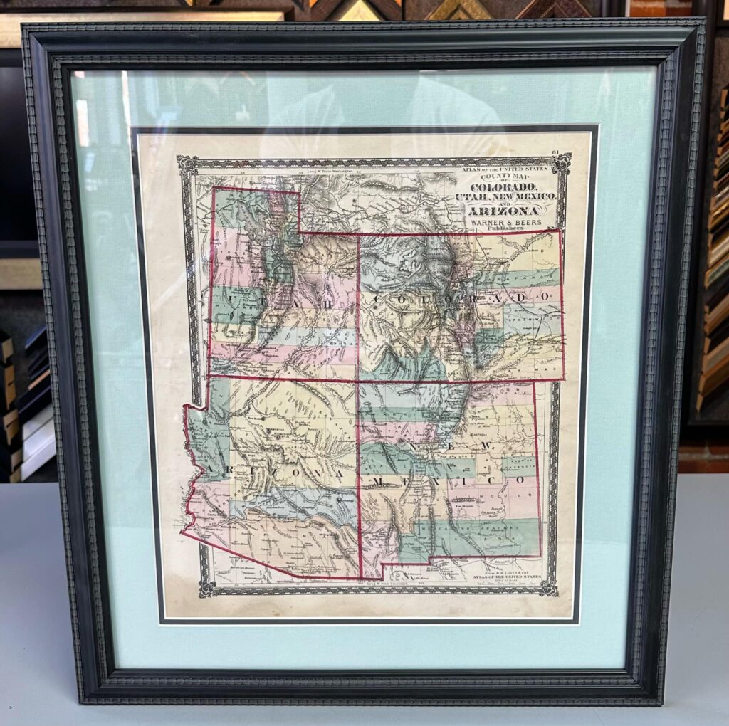 Custom Map Framing Denver 