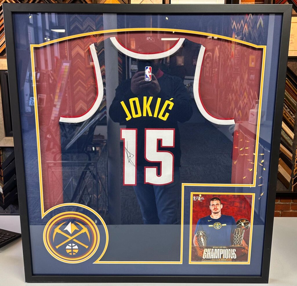 Custom Framed Nikola Jokic Nuggets Jersey
