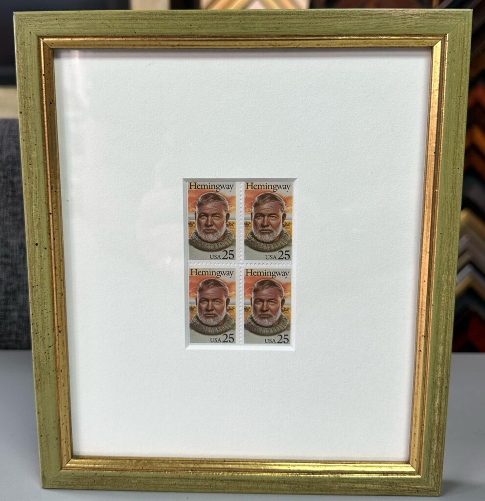 Custom Framed Ernest Hemingway Stamps
