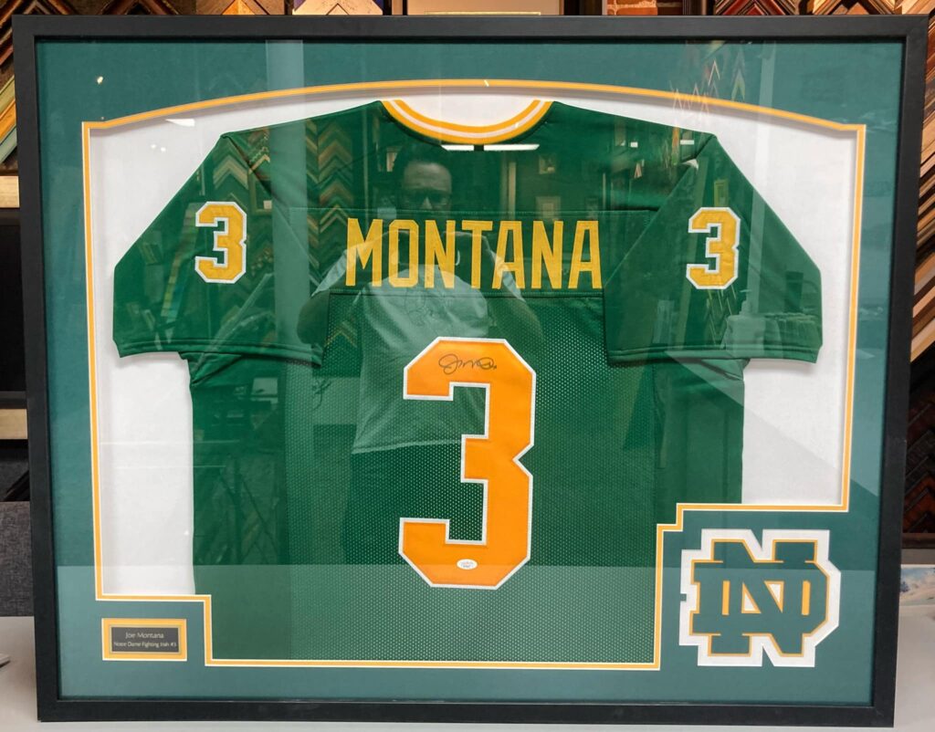 Custom Framed Joe Montana Notre Dame Jersey