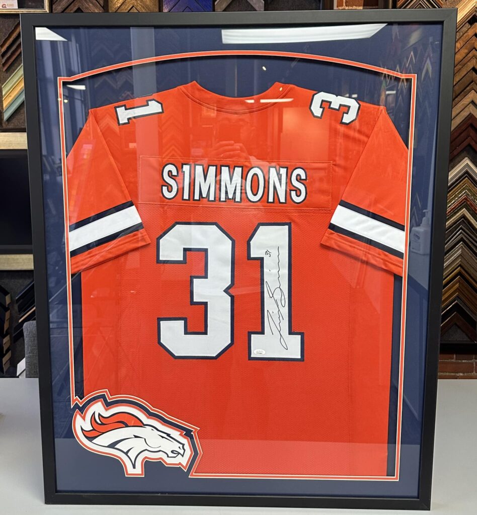 Custom Framed Justin Simmons Broncos Jersey 