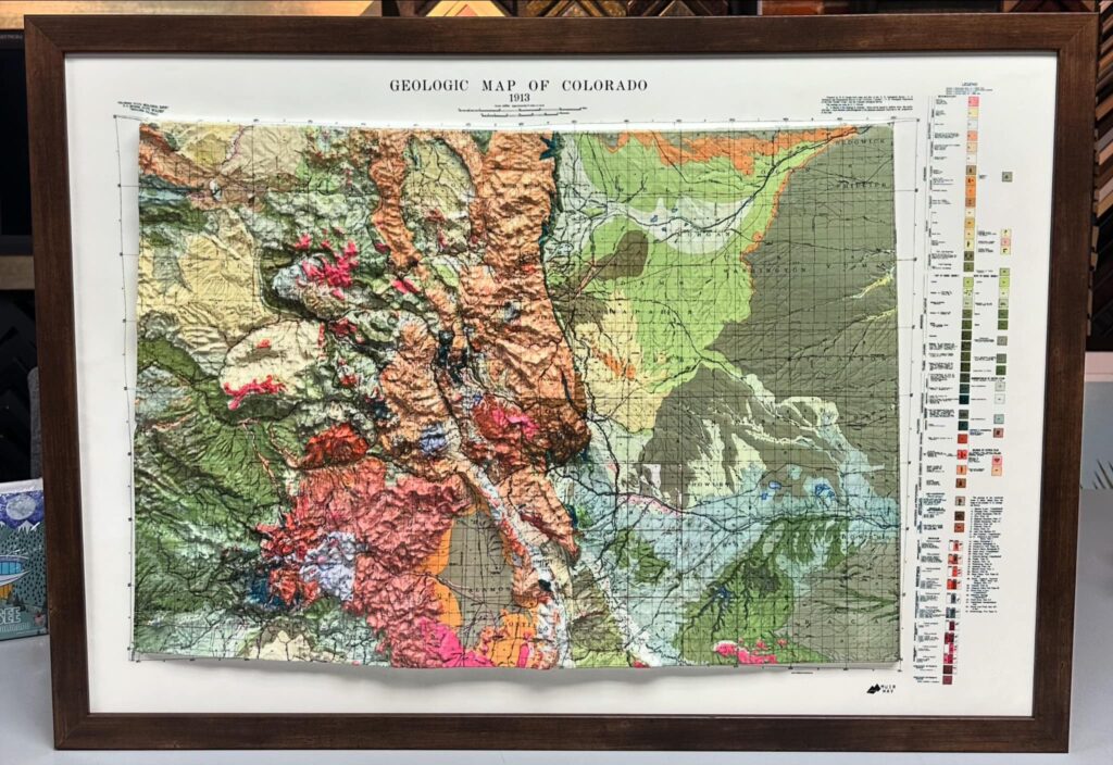 Custom Framed Geologic Map of Colorado 