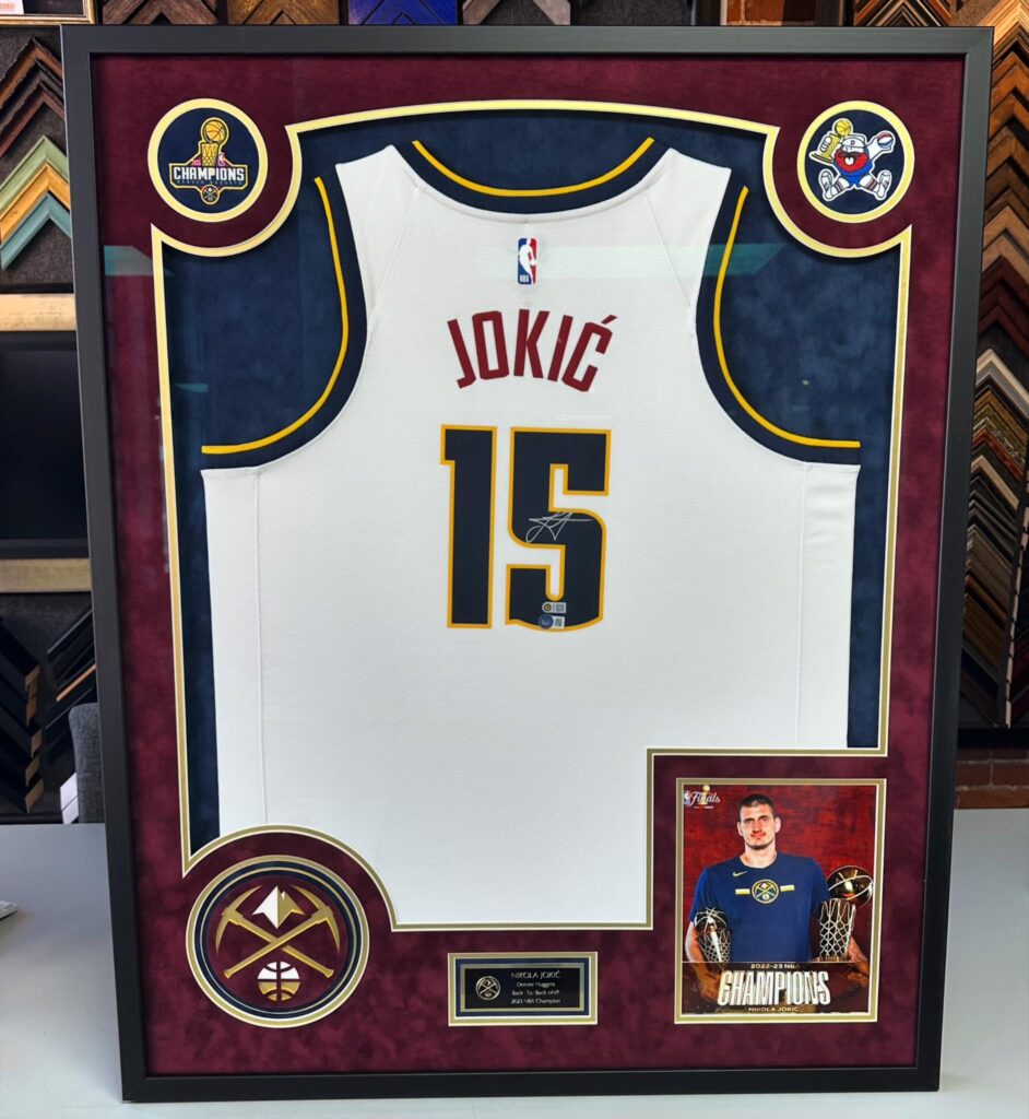 Custom Framed Nikola Jokic Nuggets Jersey 