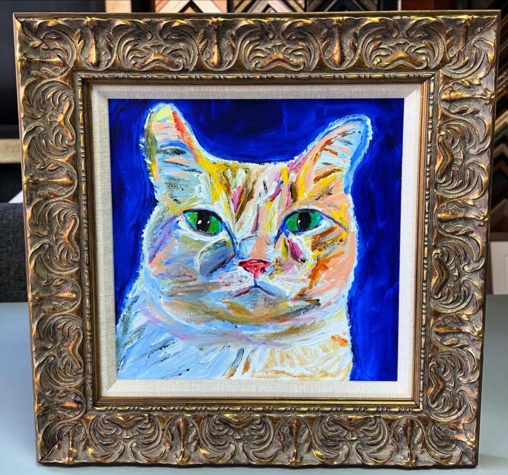 Custom Framed Cat Painting by Ty Segall