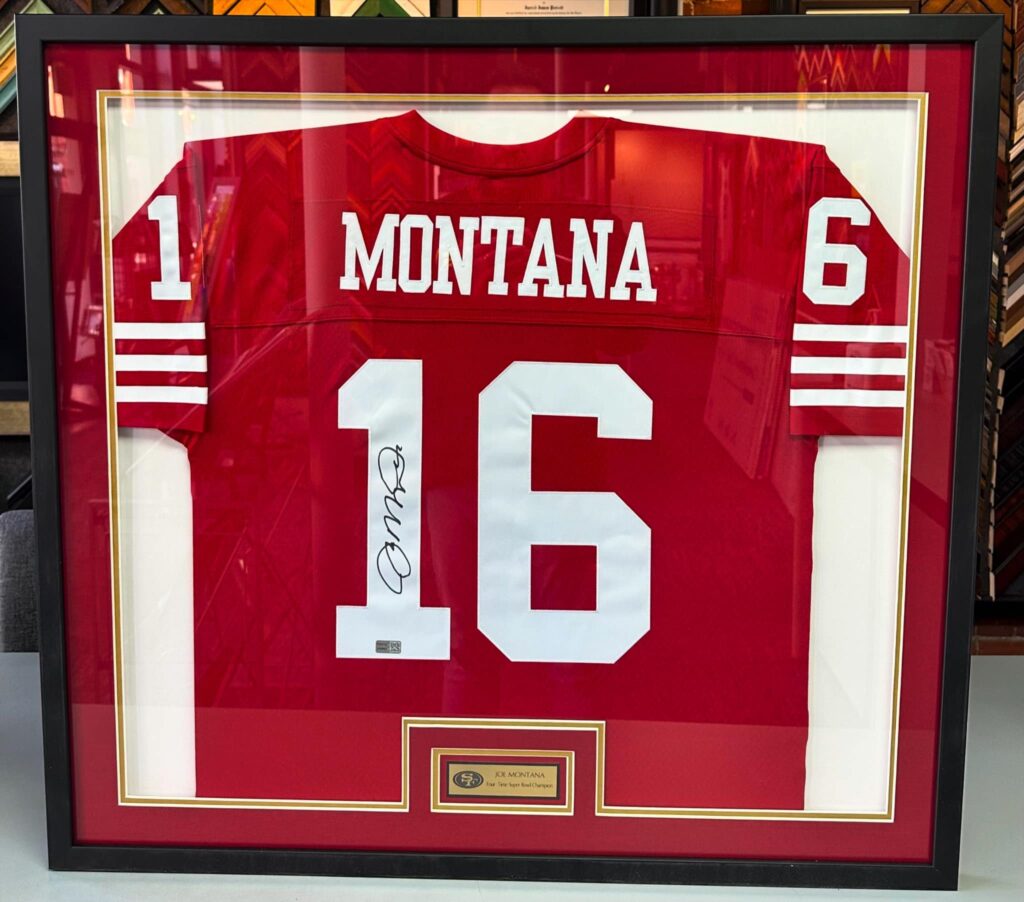 Custom Framed Joe Montana 49ers Jersey
