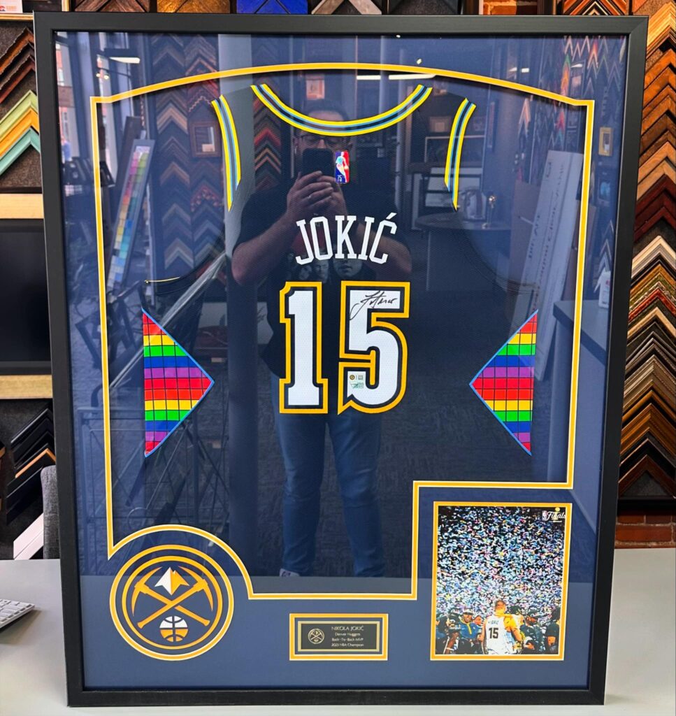 Custom Framed Nikola Jokic Nuggets Jersey