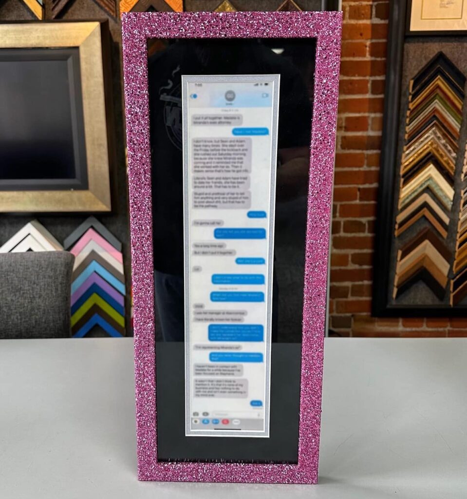 Custom Framed Text Message | Glitter Frame