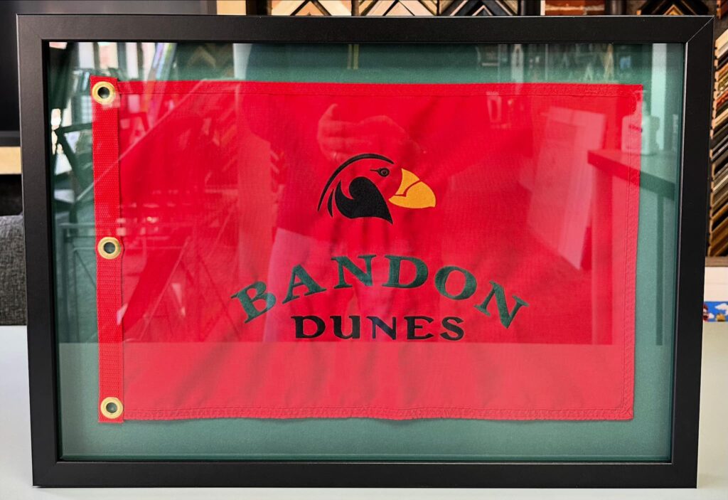 Custom Framed Bandon Dunes Golf Flag 
