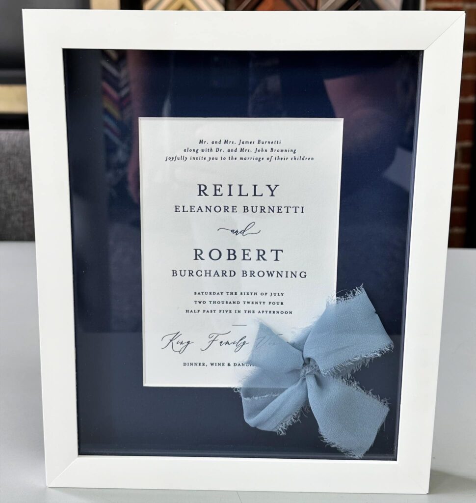 Custom Framed Wedding Invitation 