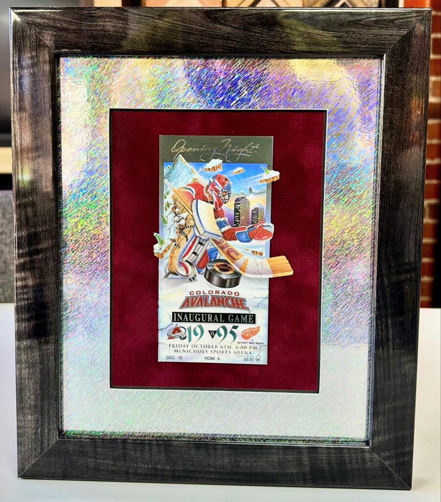 Custom Framed Colorado Avalanche Ticket 