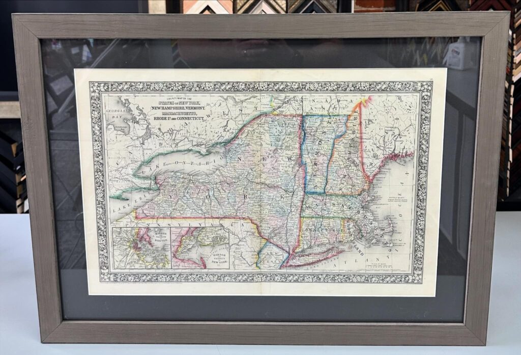 Vintage Map Framing Denver 