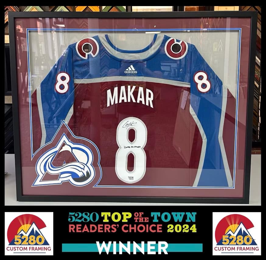 Custom Framed Cale Makar Avalanche Jersey