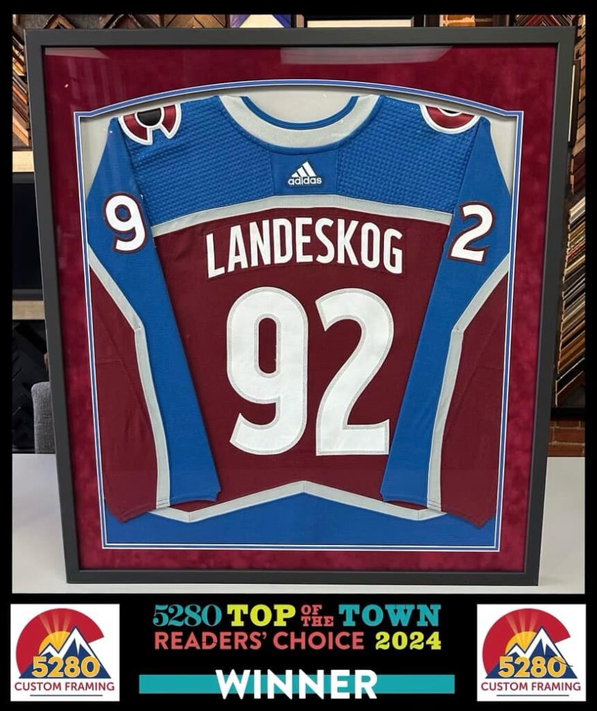 Custom Framed Gabriel Landeskog Avalanche Jersey