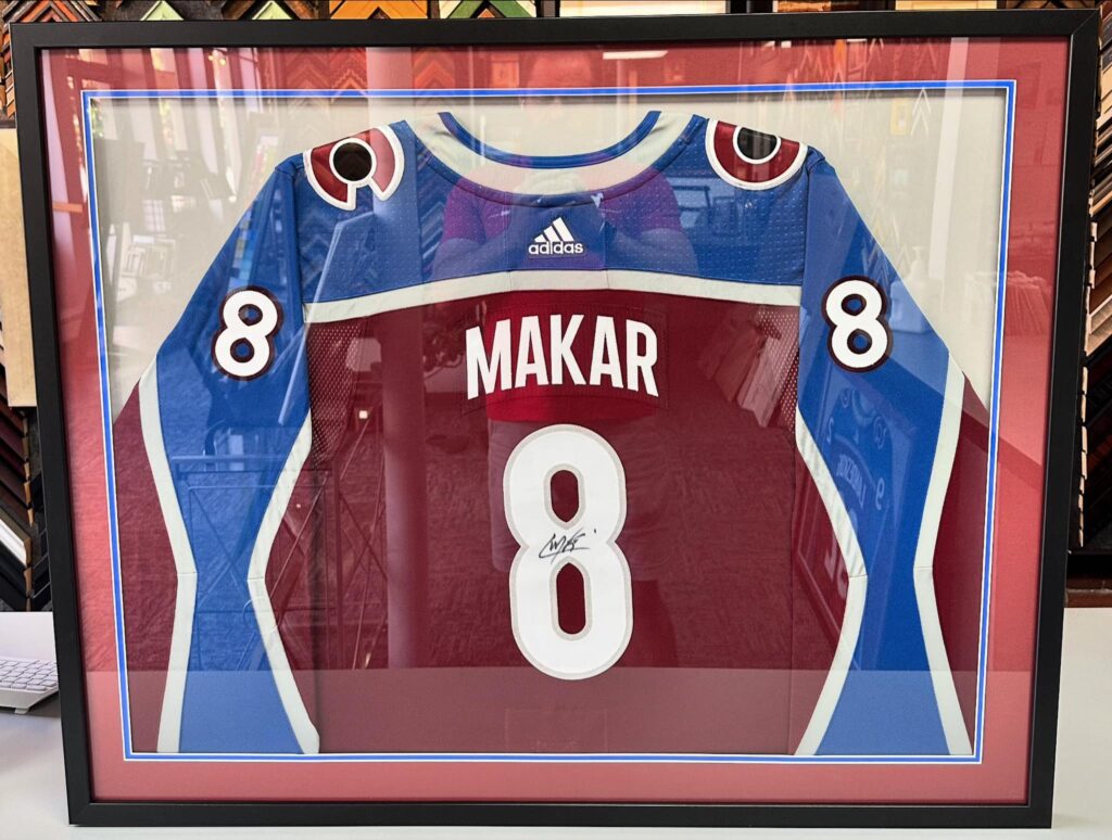 Custom Framed Cale Makar Avalanche Jersey 