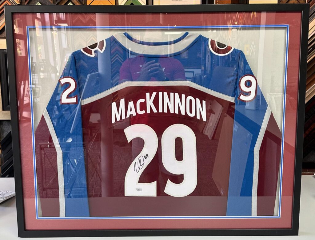 Custom Framed Nathan MacKinnon Avalanche Jersey