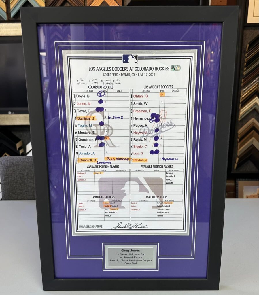 Custom Framed MLB Lineup Cards