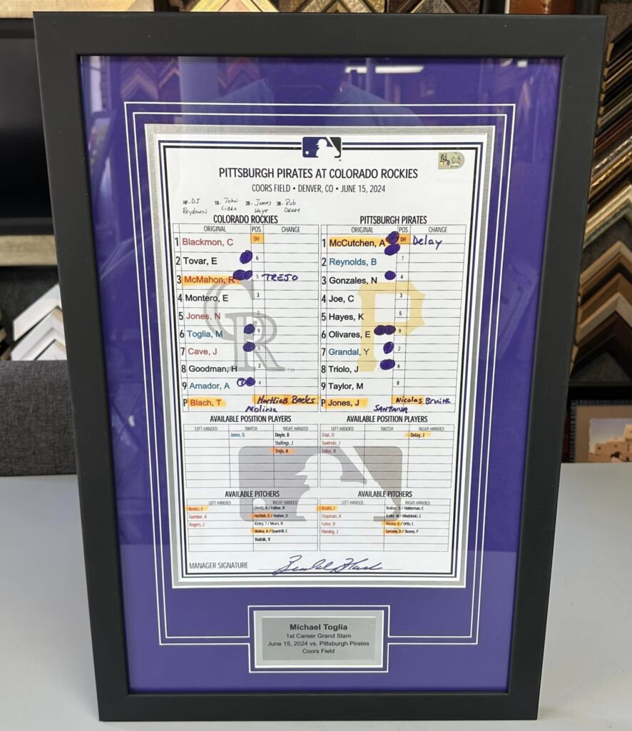 Custom Framed MLB Lineup Cards