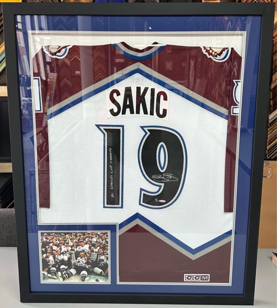 Custom Framed Joe Sakic Avalanche Jersey