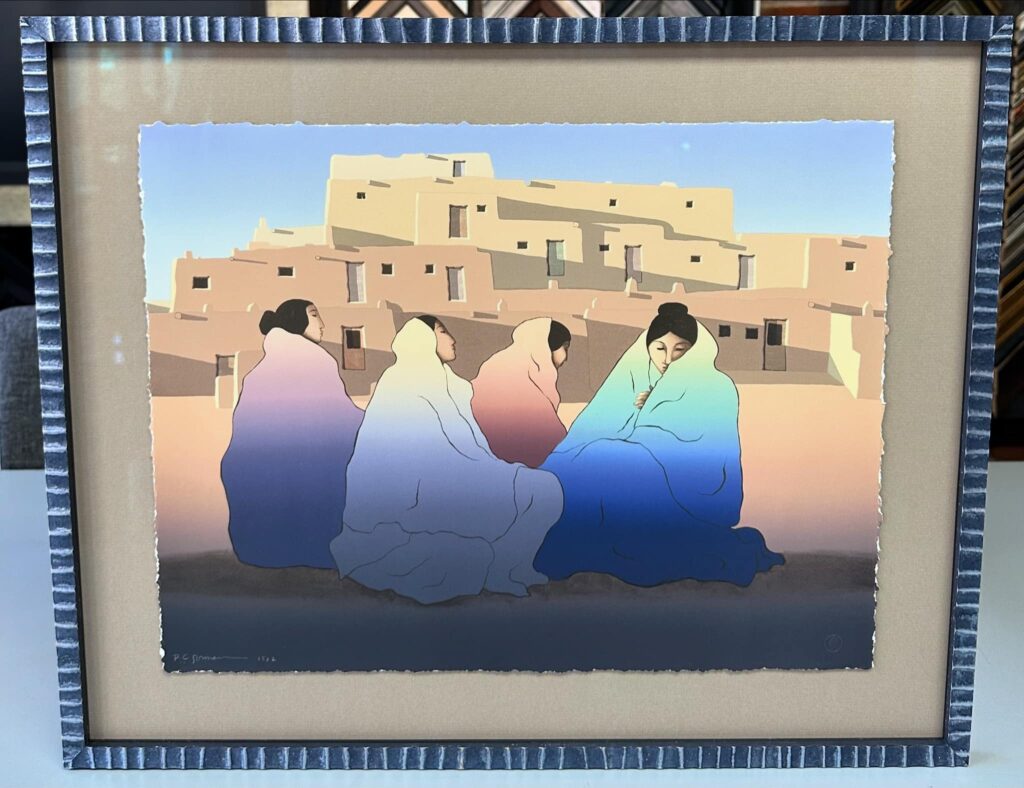 Custom Framed 'Pueblo' by RC Gorman 