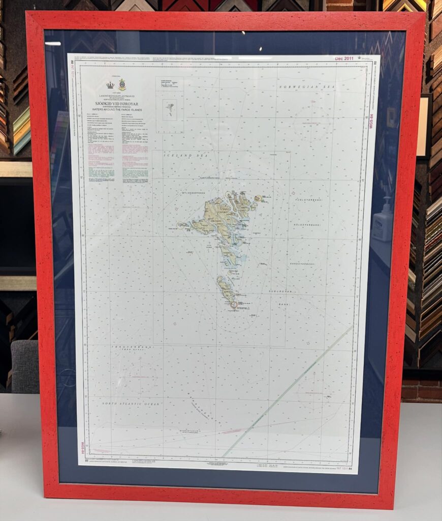 Faroe Islands Custom Framed Map