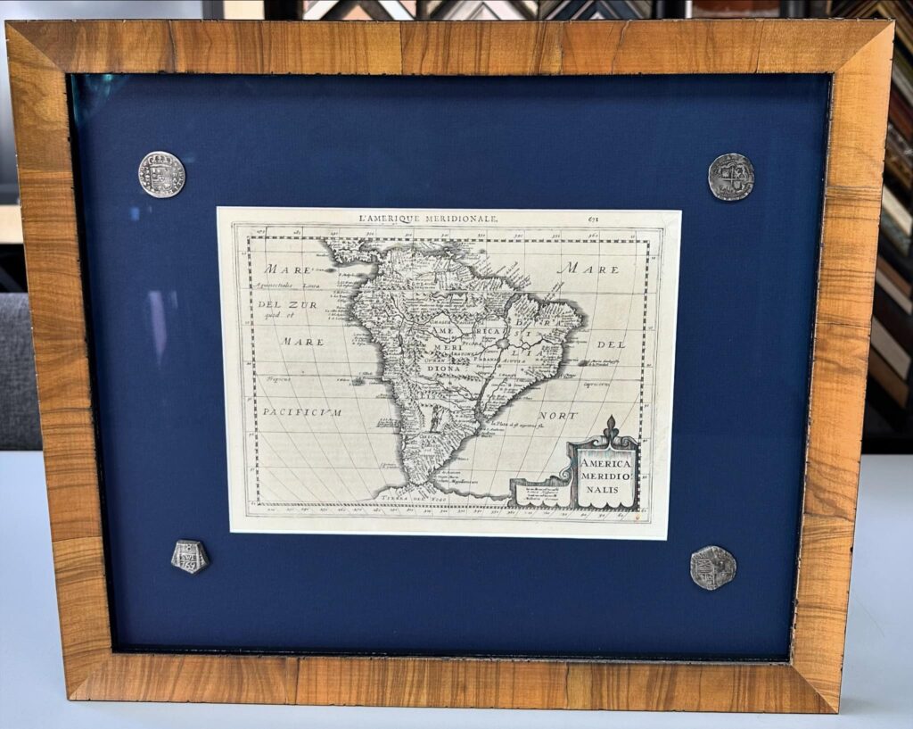 Custom Framed 'America Meridionalis' Map