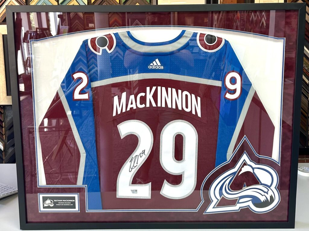 Framed Nathan MacKinnon Avalanche Jersey