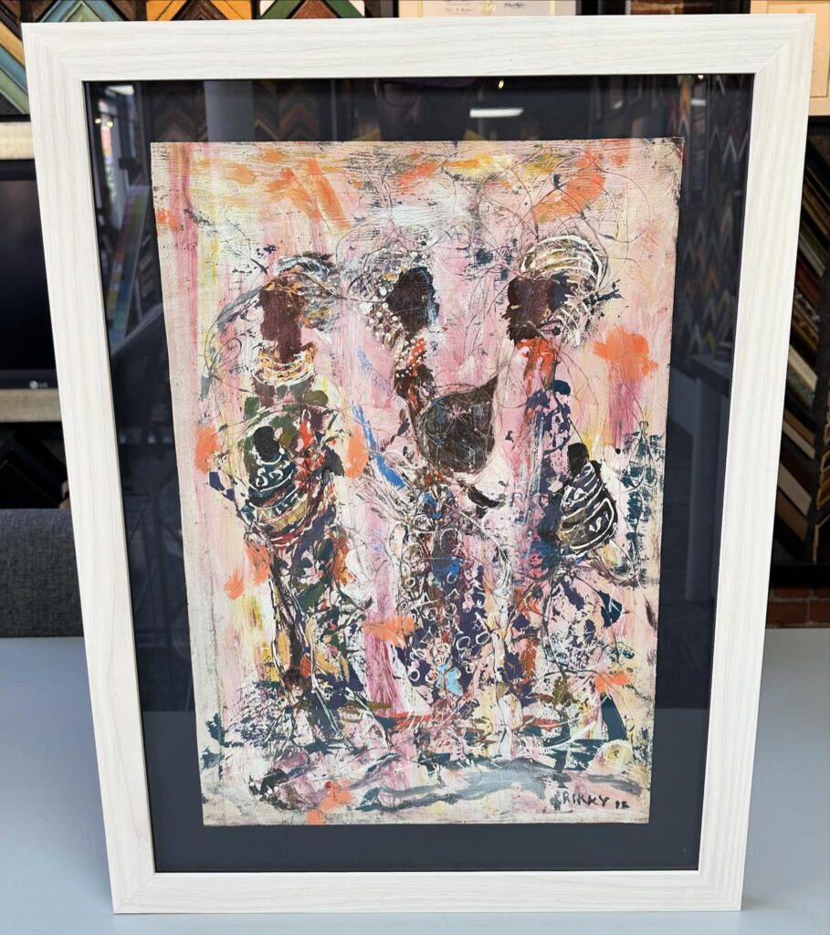 Custom Framed African Painting 