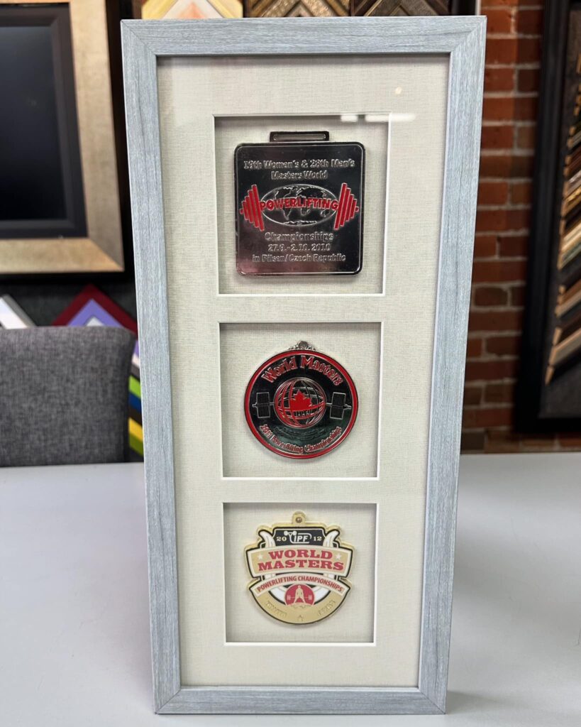 Custom Framed Powerlifting Medals Shadowbox