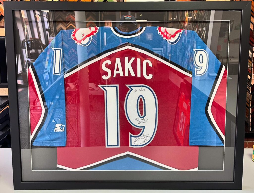 Custom Framed Joe Sakic Avalanche Jersey