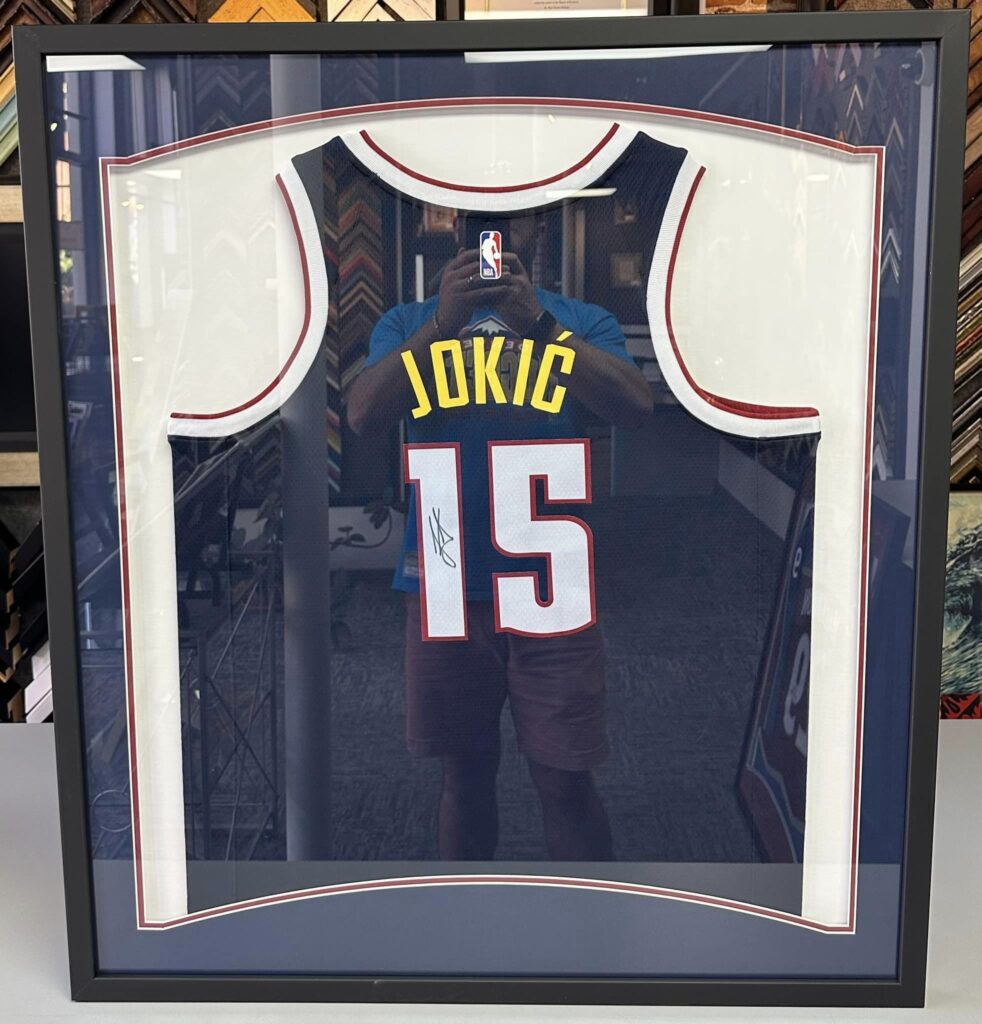 Nikola Jokic, Nathan MacKinnon, Cale Makar Framed Jerseys